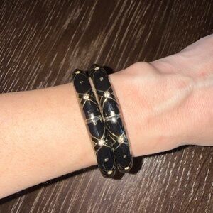Black and Gold Bangle Bracelets